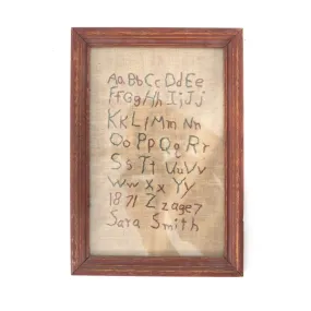 0039 (A D) Wood Framed Alphabet Embroidery