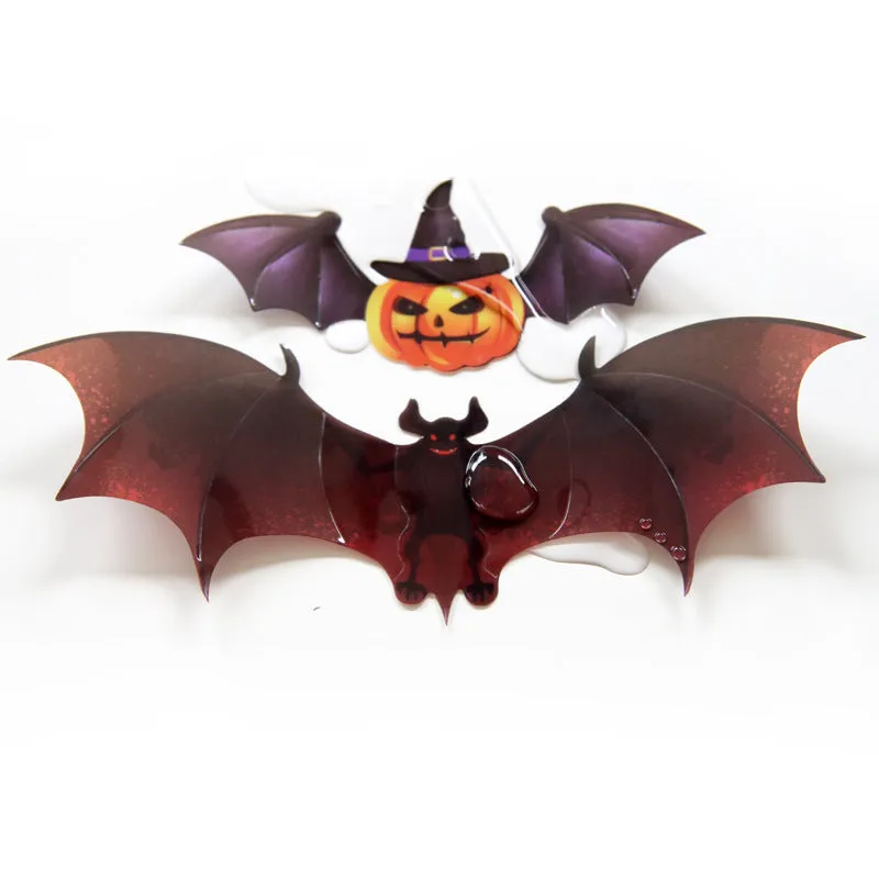 24PCs Halloween Wall Decoration 3D Colorful Bat