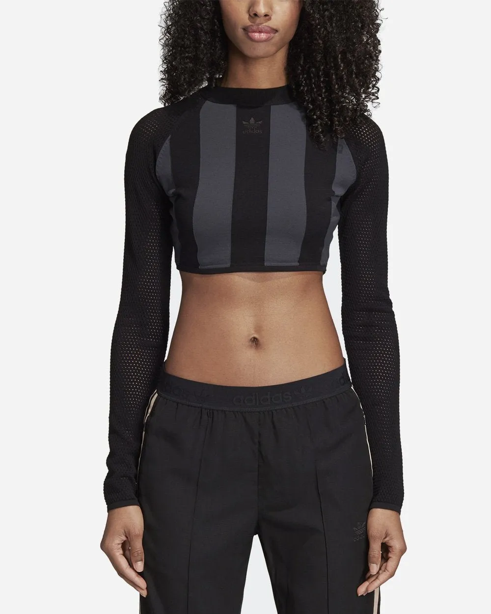 AA-42 Crop Knit Top Black