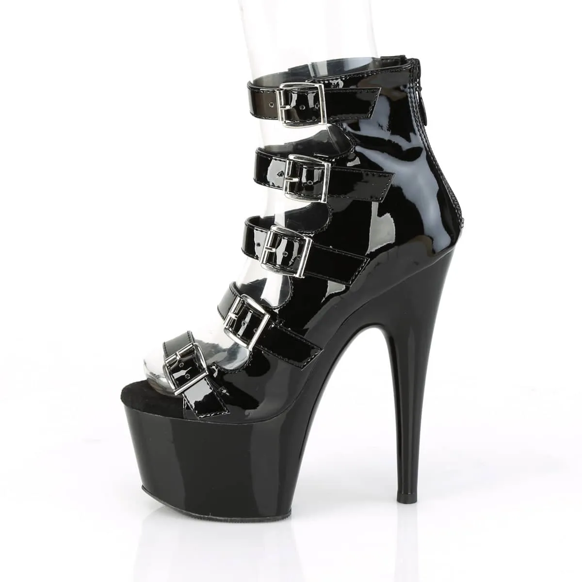 ADORE-700-33 Black Calf High Peep Toe High Heel