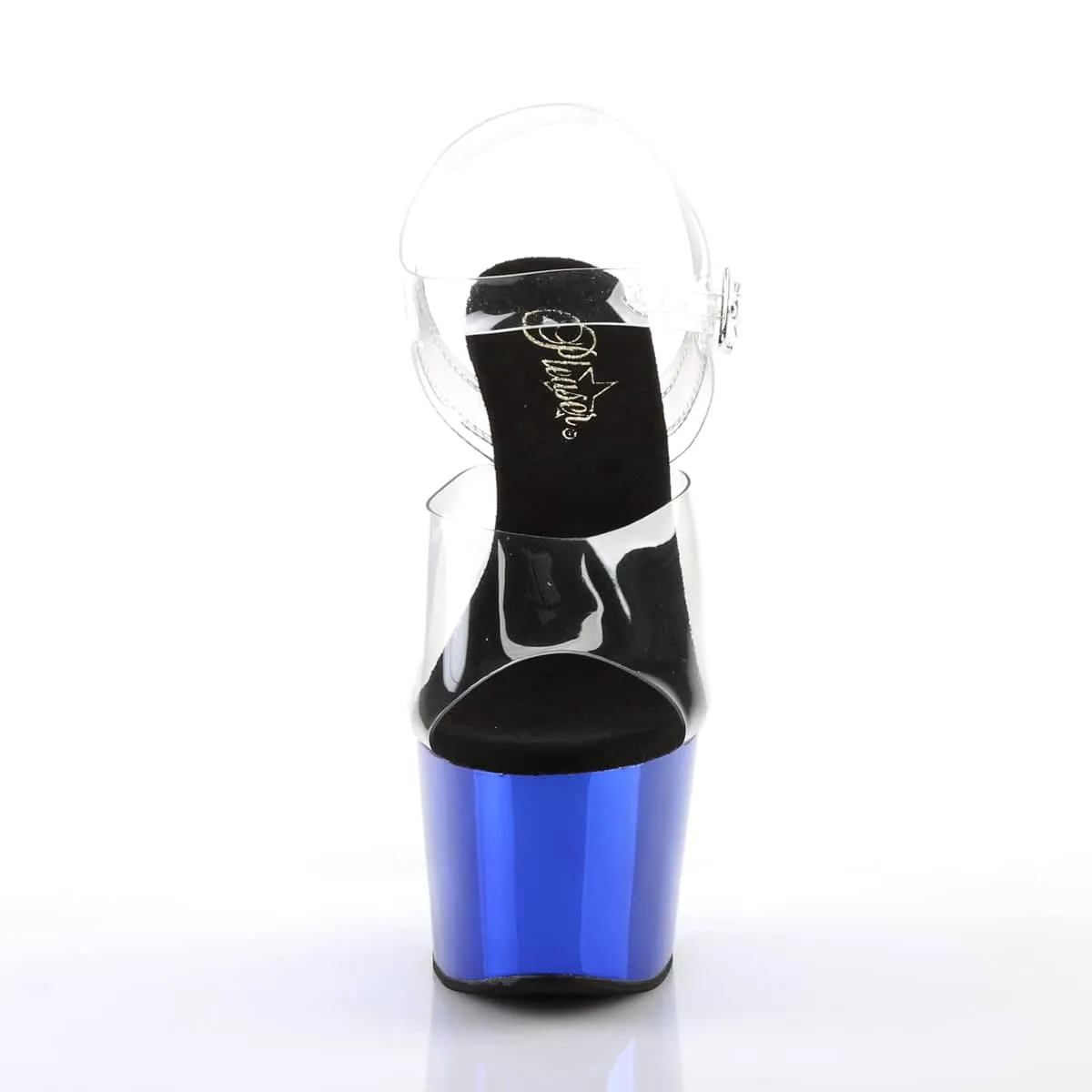 ADORE-708 Blue Metallic Platform Heels