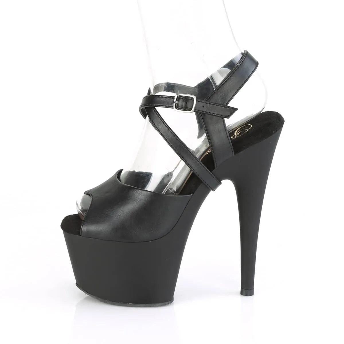ADORE-724 Black Ankle Peep Toe High Heel