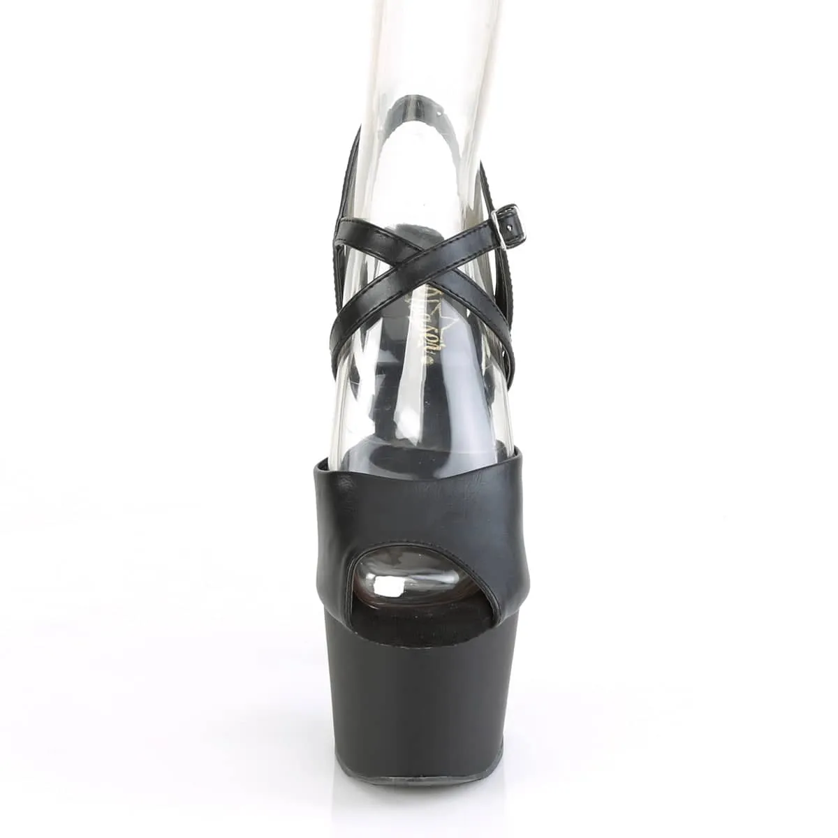 ADORE-724 Black Ankle Peep Toe High Heel