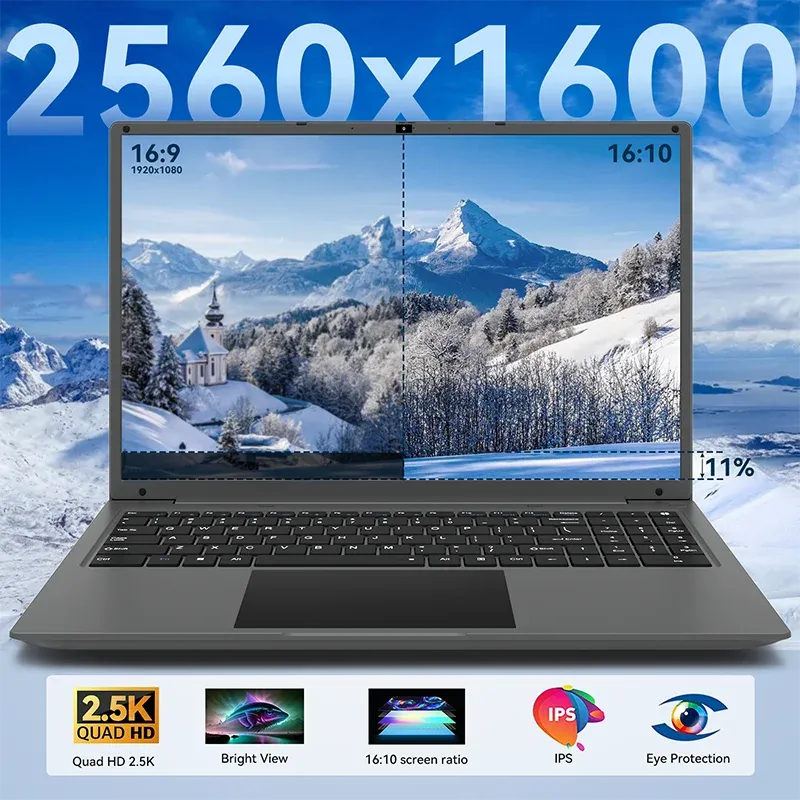 Adreamer Laptop 16 Inch 2.5K IPS Intel i5-1240P 16GB DDR4 1TB SSD Office School Notebook 55Wh 12 Core 4.4GHz Windows 11 Computer