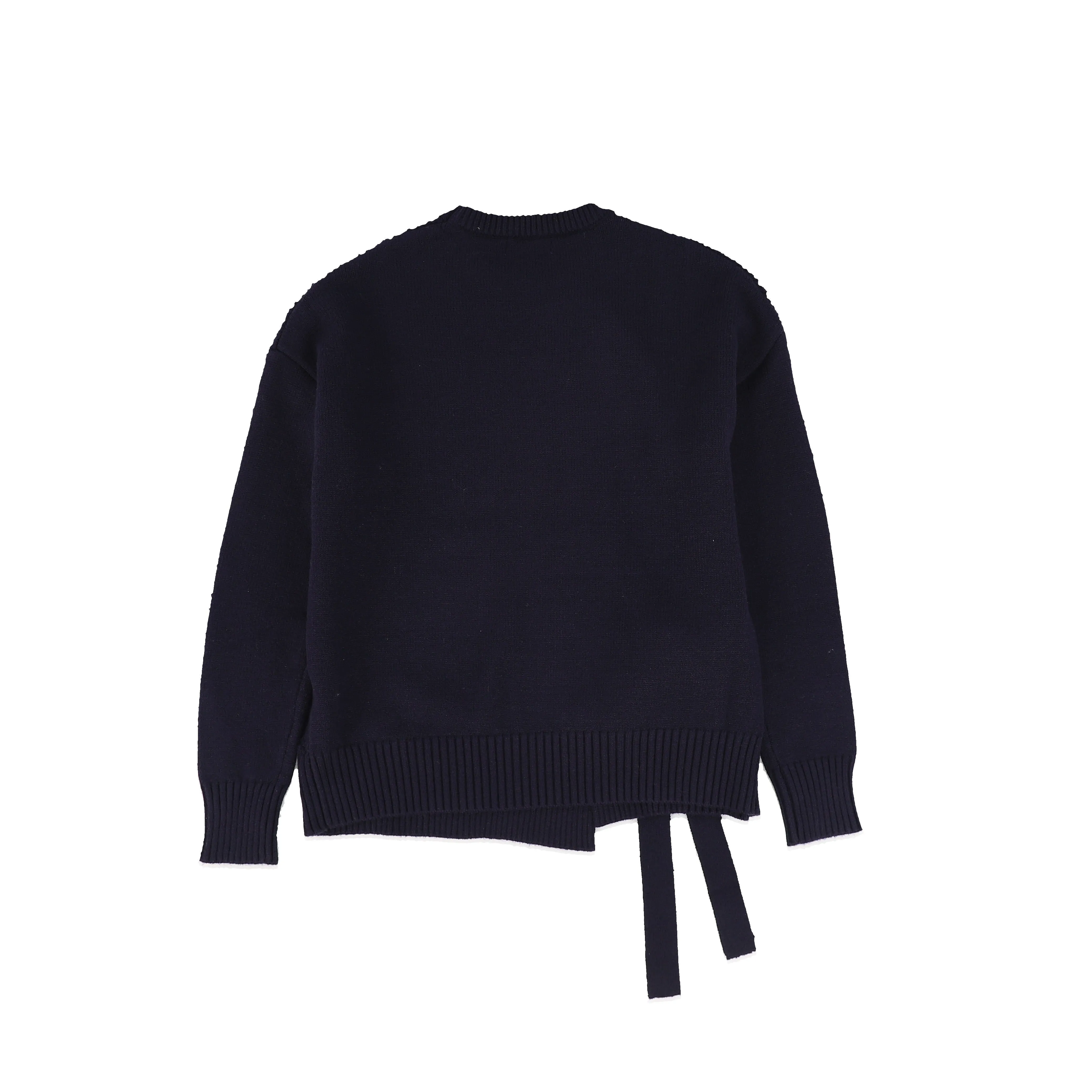 Bamboo Navy Mid Side Tie Sweater
