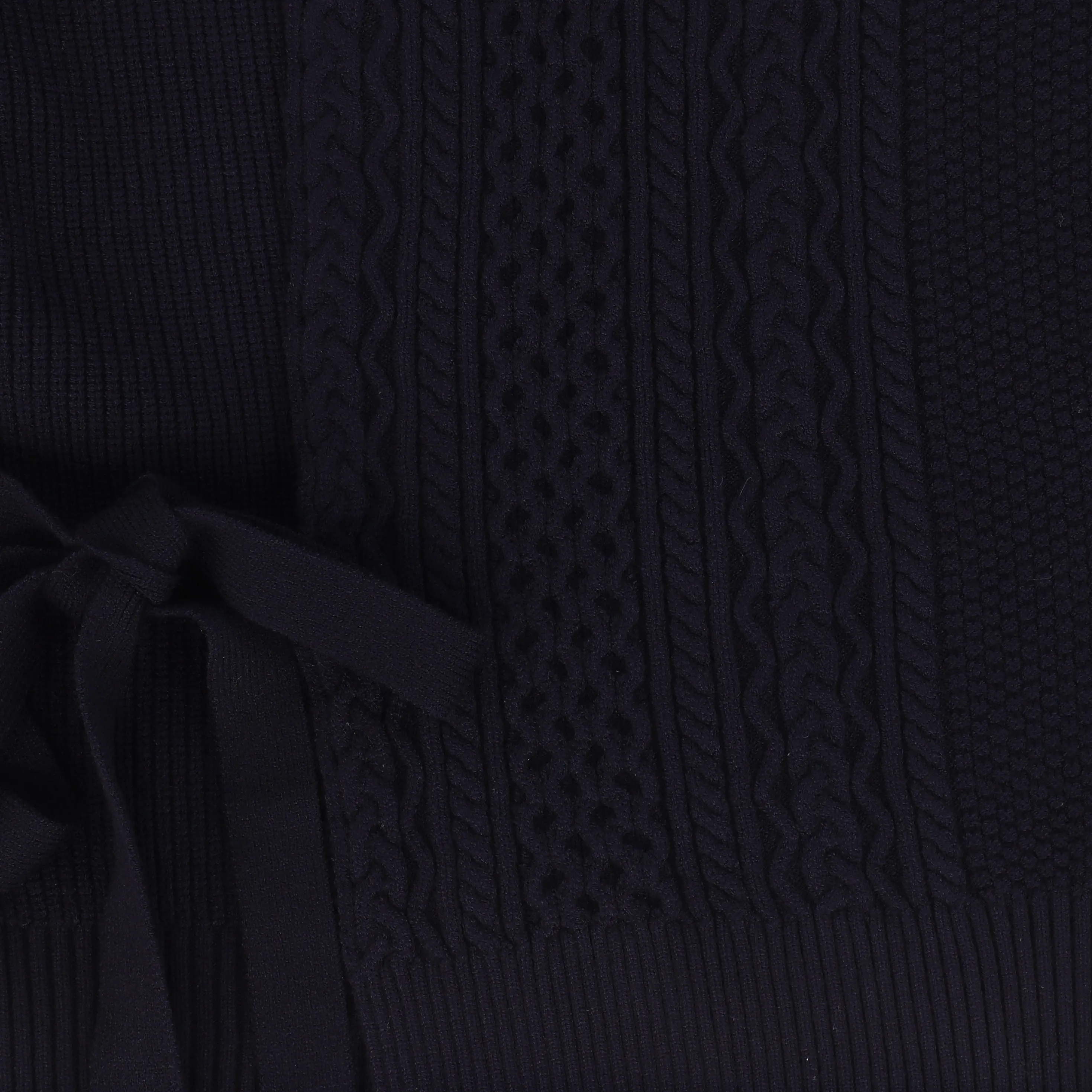 Bamboo Navy Mid Side Tie Sweater