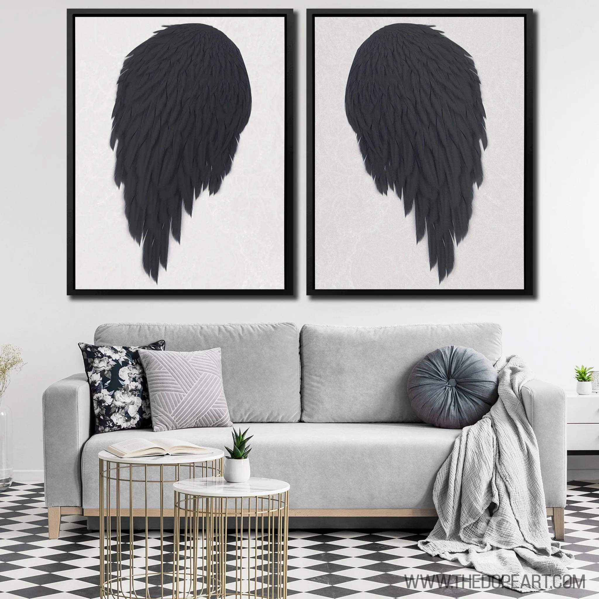 Black Angel Wings 2 Piece Set