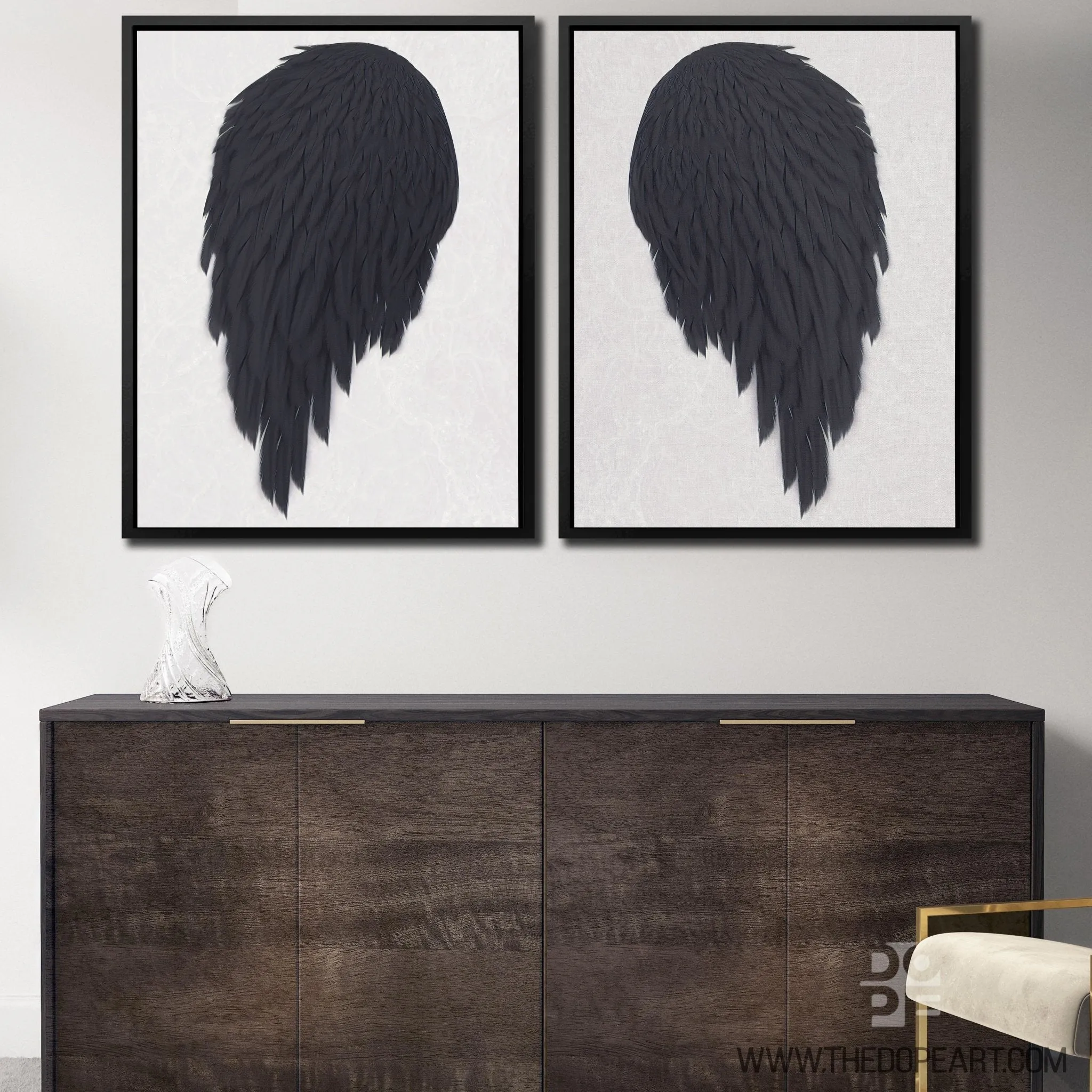 Black Angel Wings 2 Piece Set