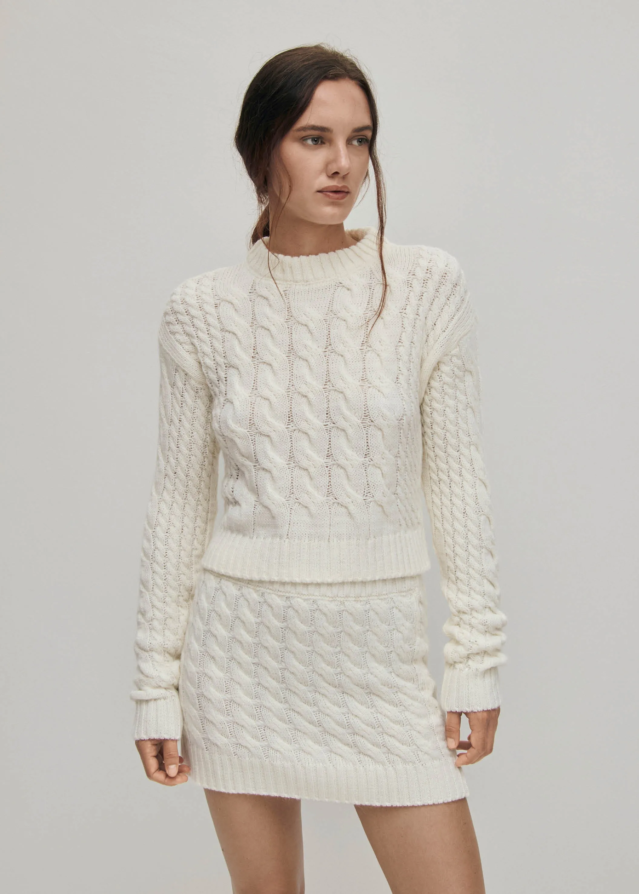 Blossom White Tricot Sweater