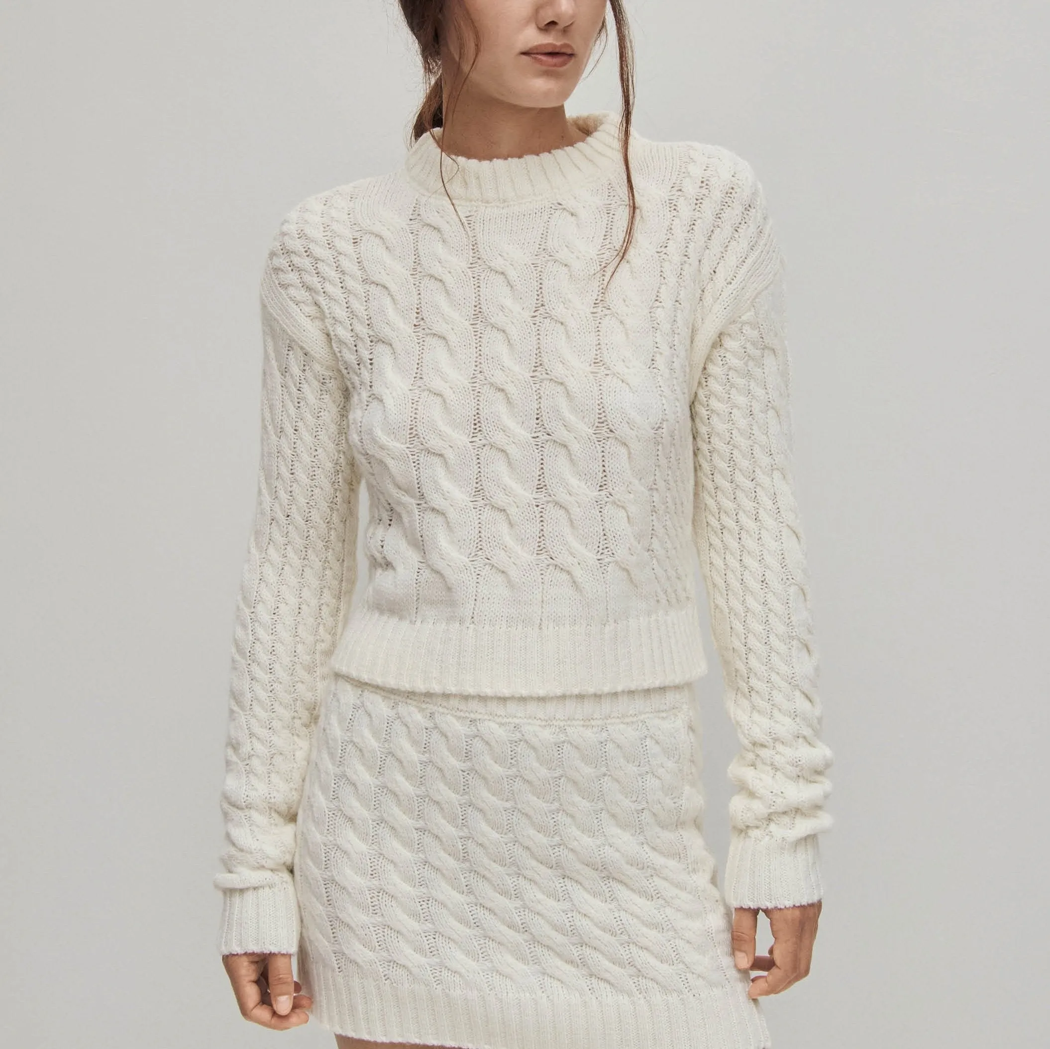 Blossom White Tricot Sweater