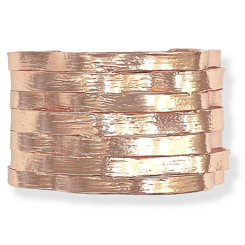 Brushed wavy ribbons cuff bracelet