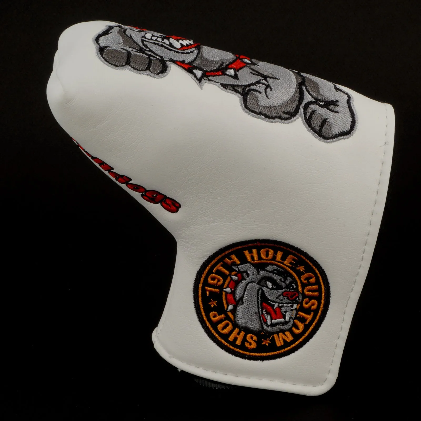 Bulldog  Head Cover for Blade and Midsize Mallet Putter, White