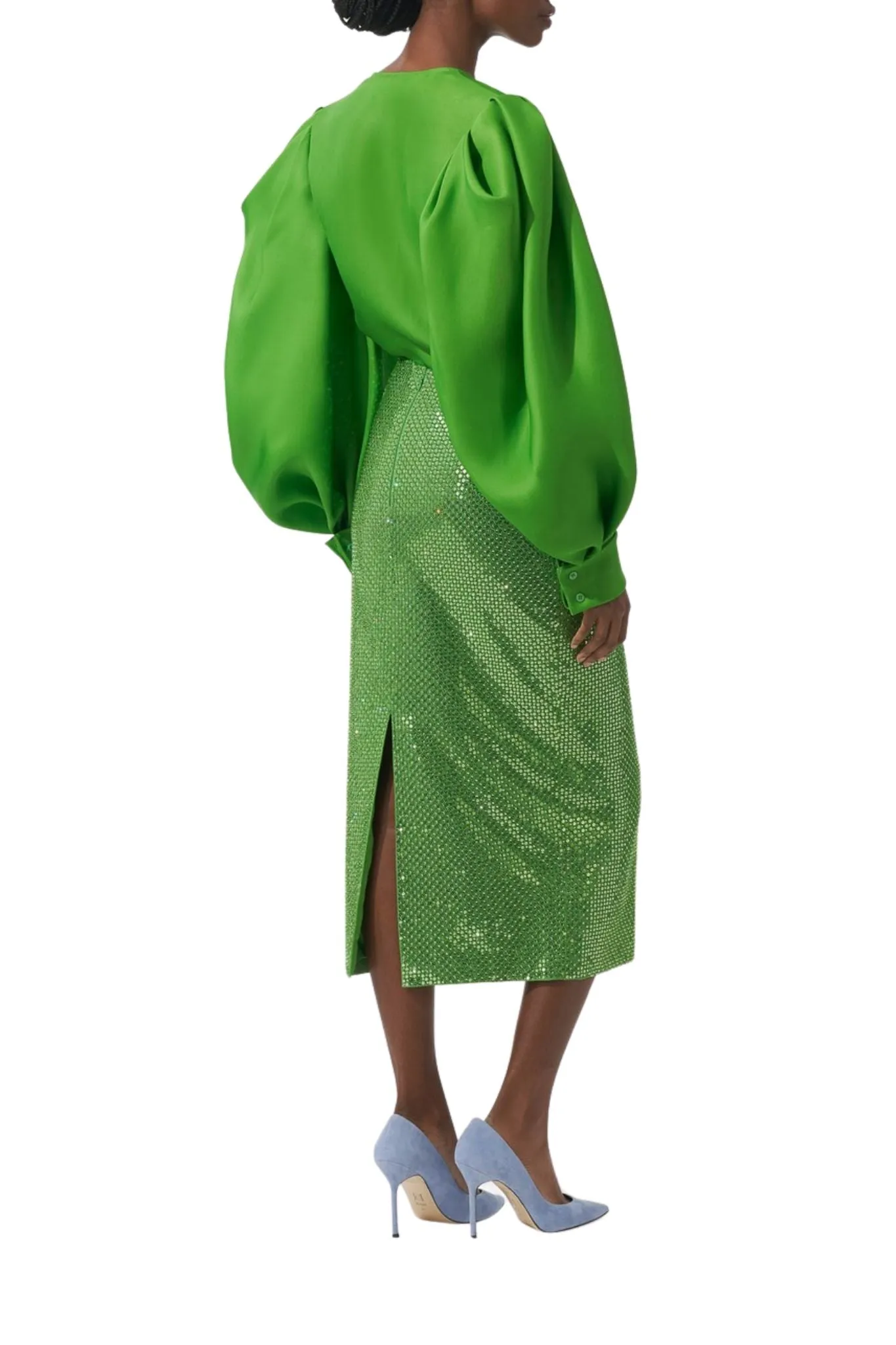 Carolina Herrera Embroidered Midi Skirt