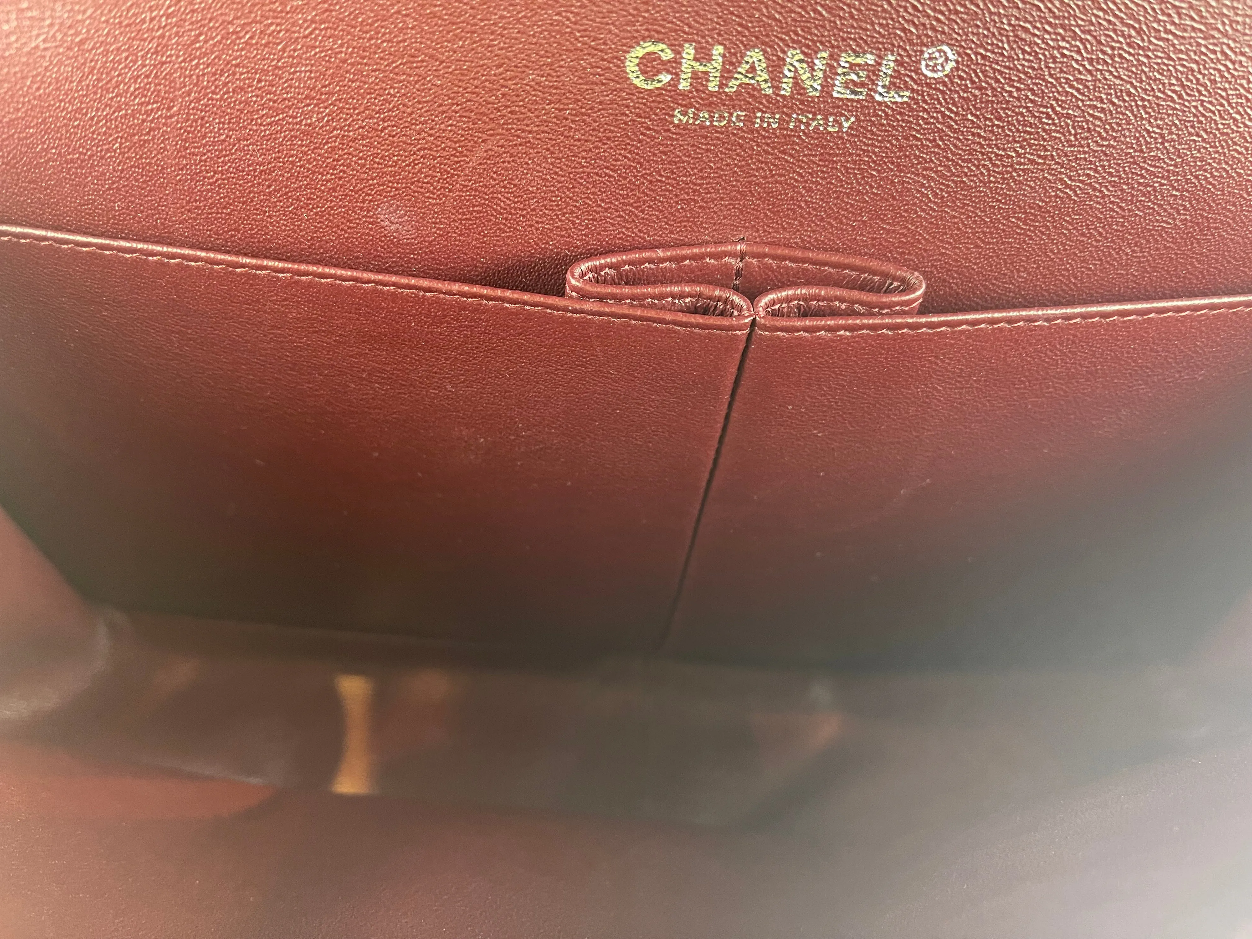 Chanel Black Lambskin Leather Jumbo "Double Flap”