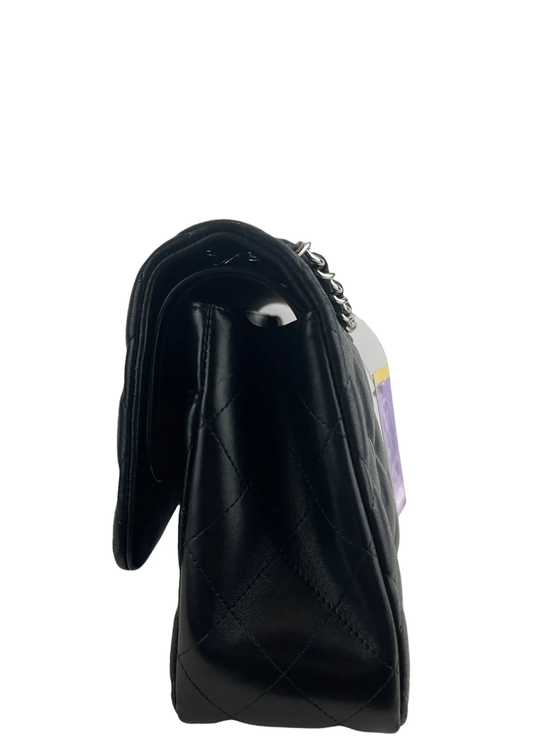 Chanel Black Lambskin Leather Jumbo "Double Flap”