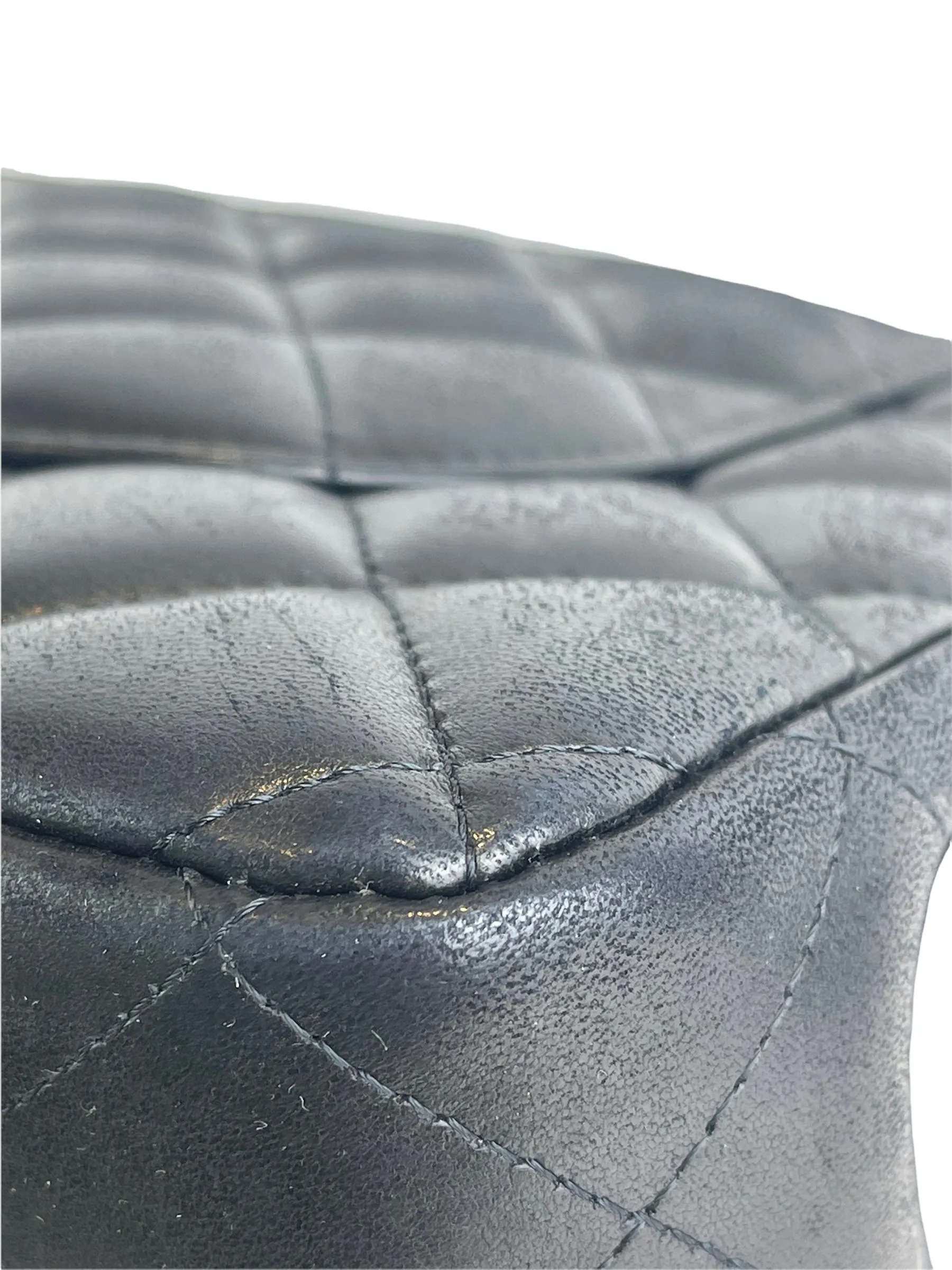 Chanel Black Lambskin Leather Jumbo "Double Flap”