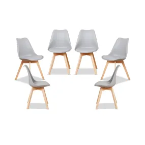 Contemporary Dining Chairs - Grey Set of Six Bundle
