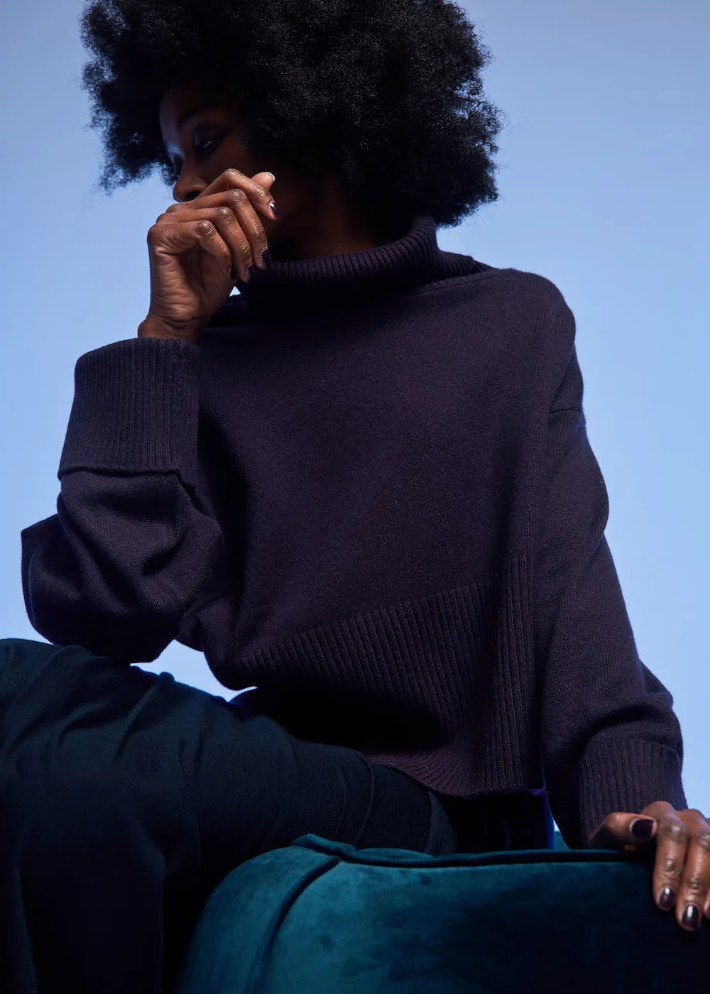 CROPPED CASHMERE TURTLENECK SWEATER "ALINETTA"