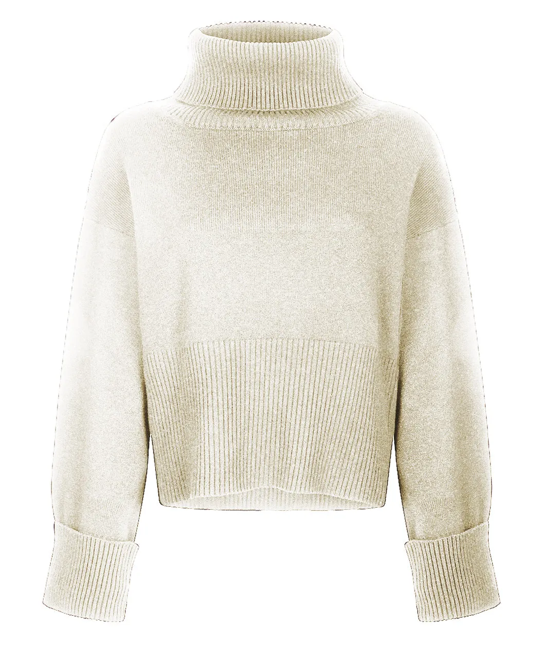 CROPPED CASHMERE TURTLENECK SWEATER "ALINETTA"