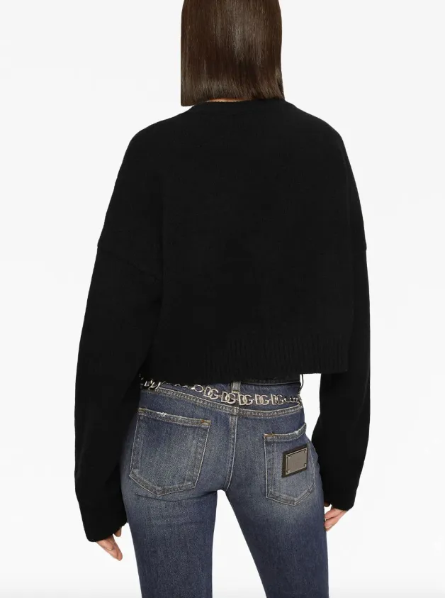 Dolce & Gabbana logo-plaque cropped jumper