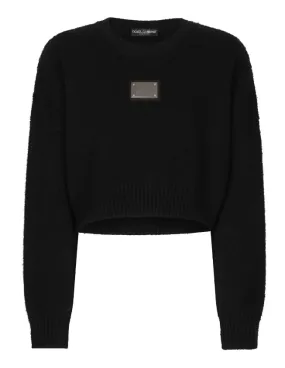 Dolce & Gabbana logo-plaque cropped jumper