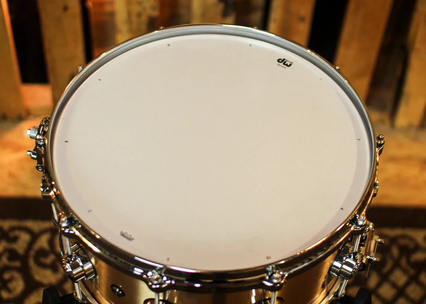 DW 6.5x14 Collector's 3mm Brushed Bell Bronze Snare Drum w/ Die Cast Hoops - DRVZ6514SVC