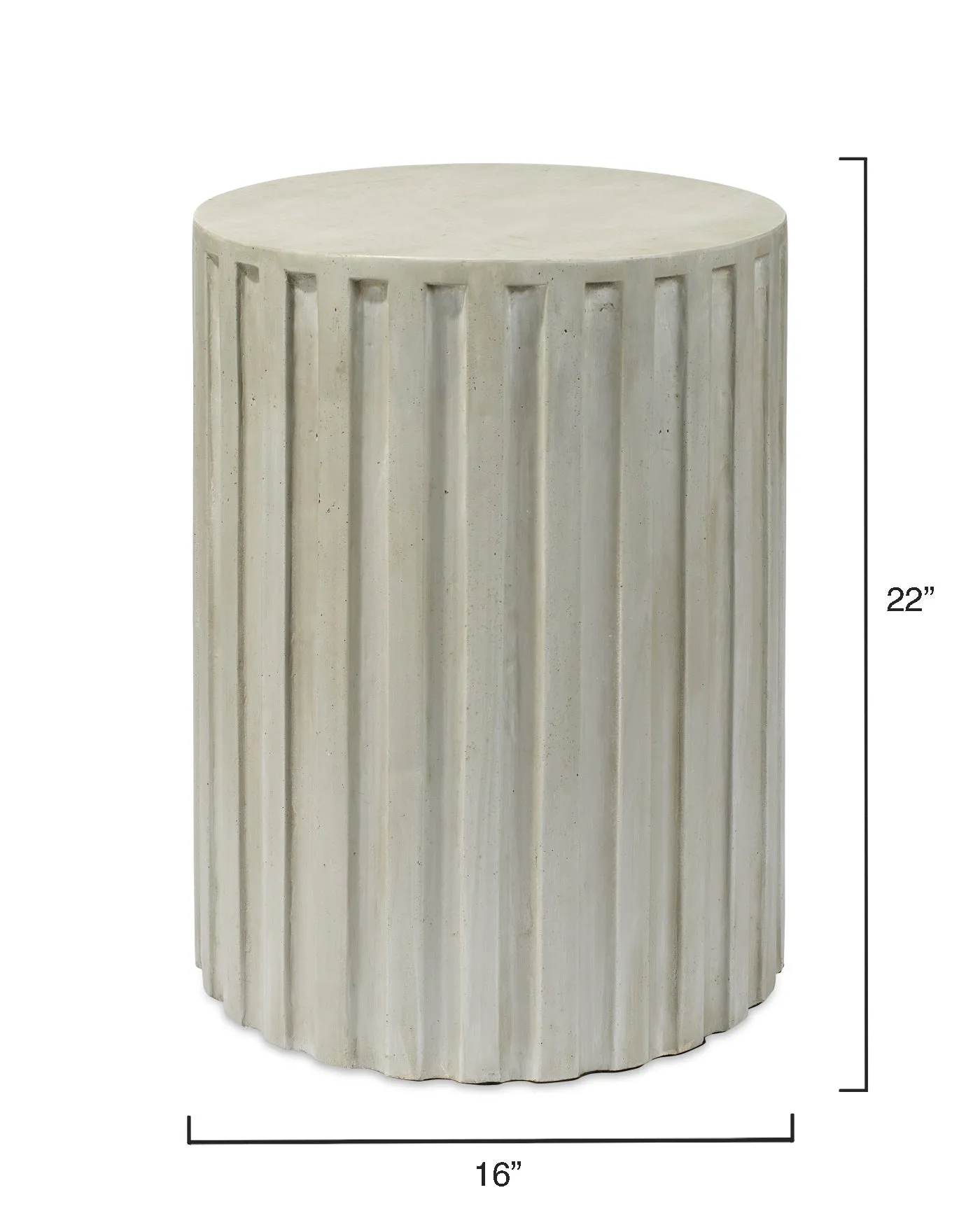 Fluted Column Side Table Grey