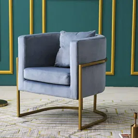 Gracie Accent Chair in Blue Velvet