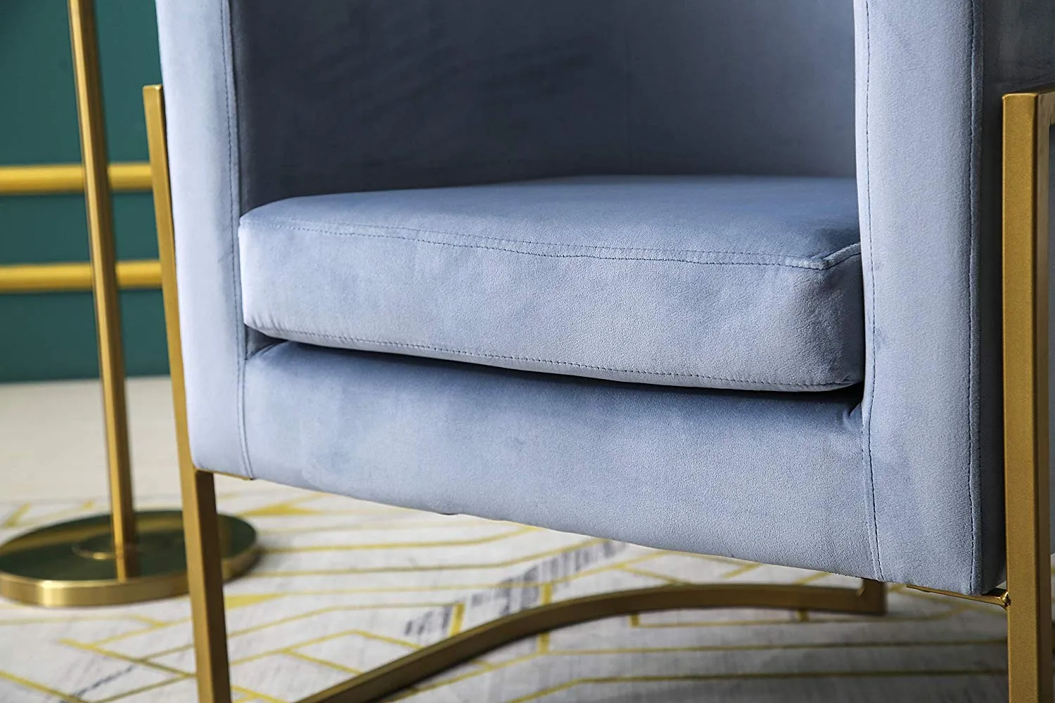 Gracie Accent Chair in Blue Velvet