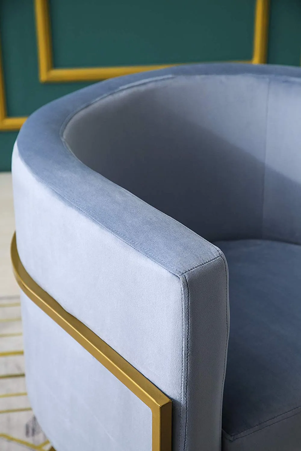 Gracie Accent Chair in Blue Velvet
