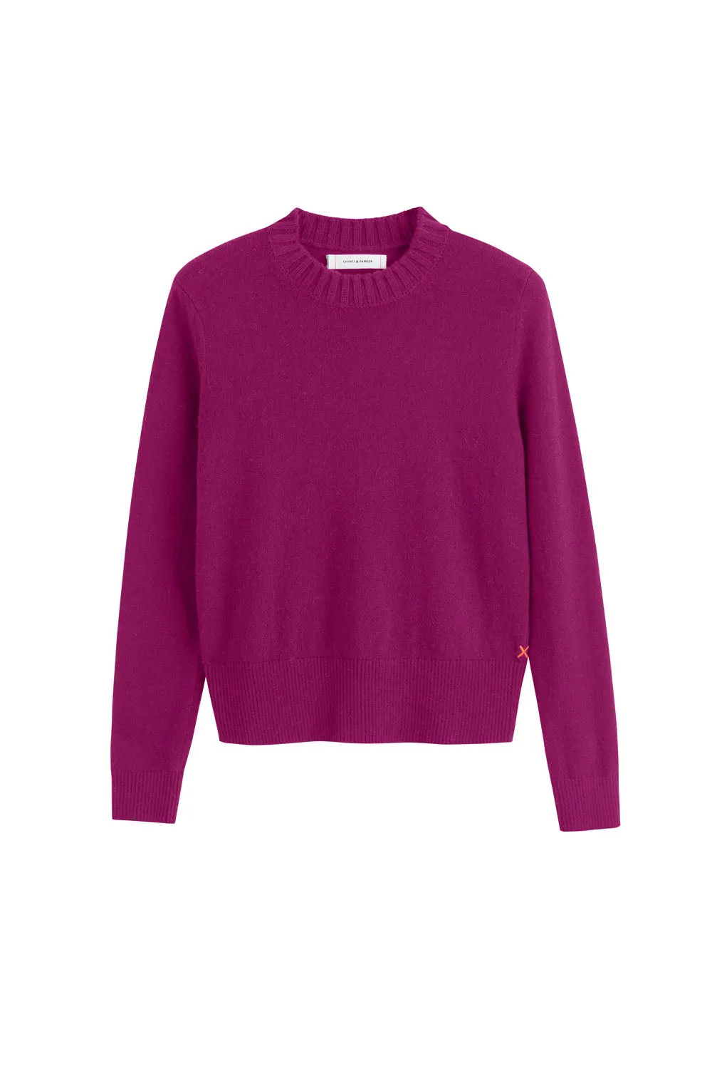 Grape Wool-Cashmere Cropped Sweater