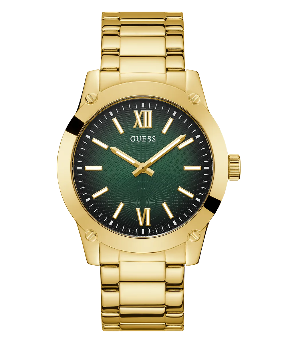 GUESS Mens Gold Tone Analog Watch