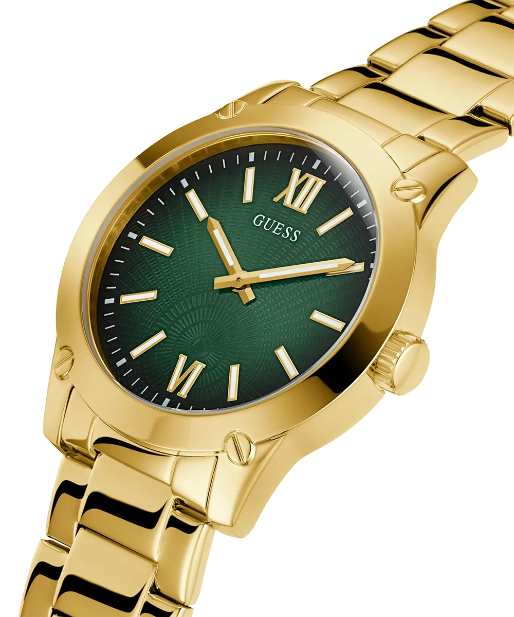 GUESS Mens Gold Tone Analog Watch