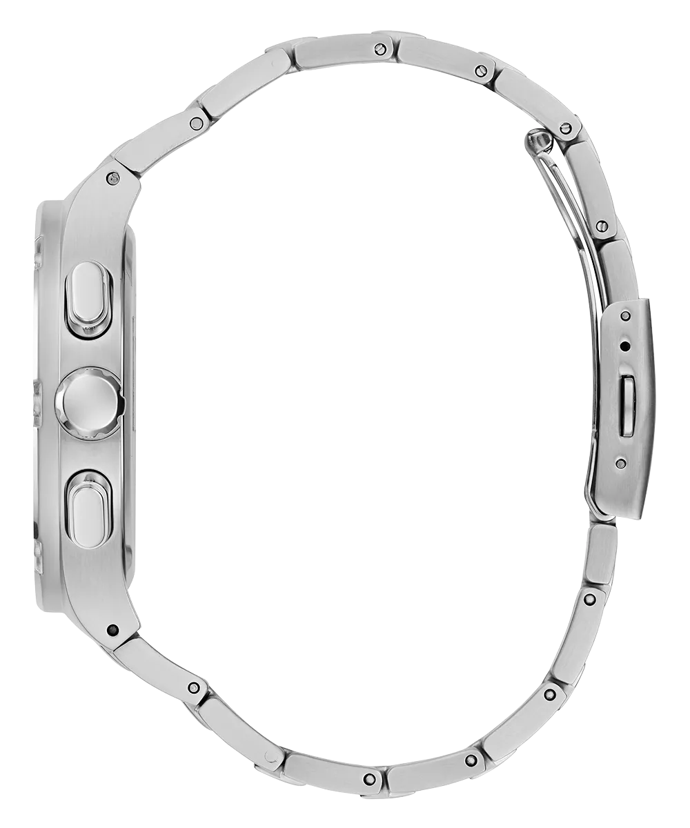 GUESS Mens Silver Tone Multi-function Watch
