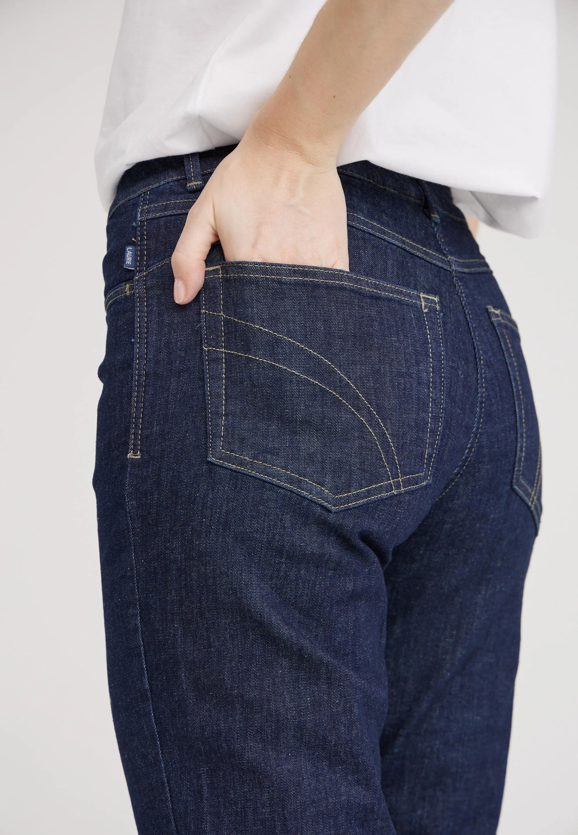 Helen Straight - Extra Short Length - Dark Blue Denim