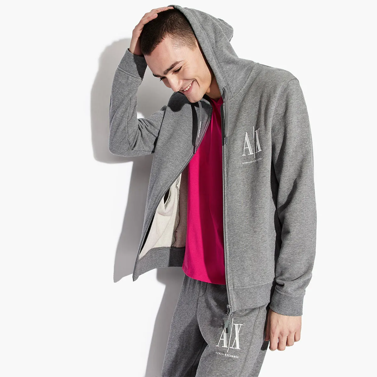 Icon Logo Zip Up Hooded Sweatshirt
