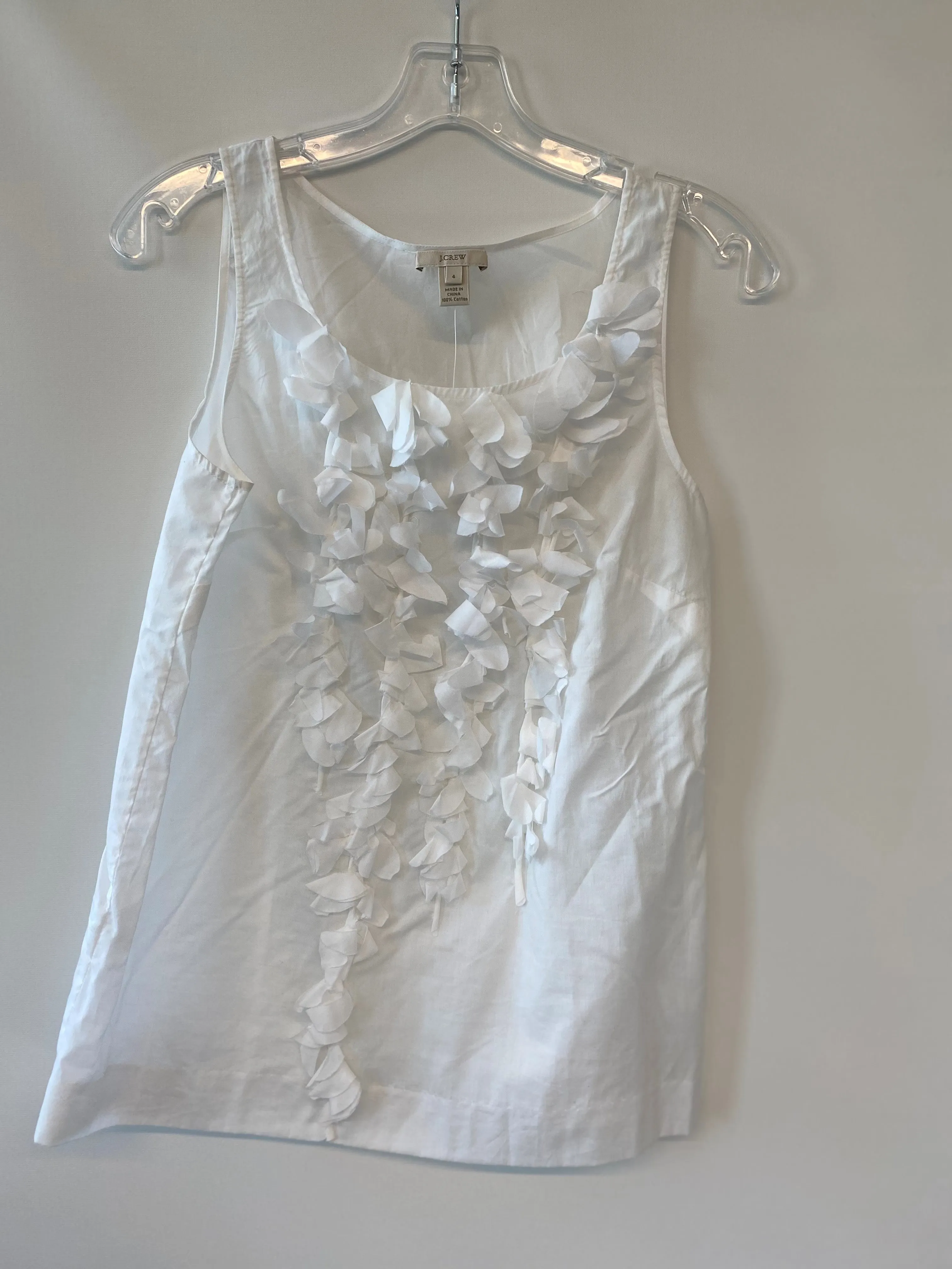 J. Crew White Flower Top