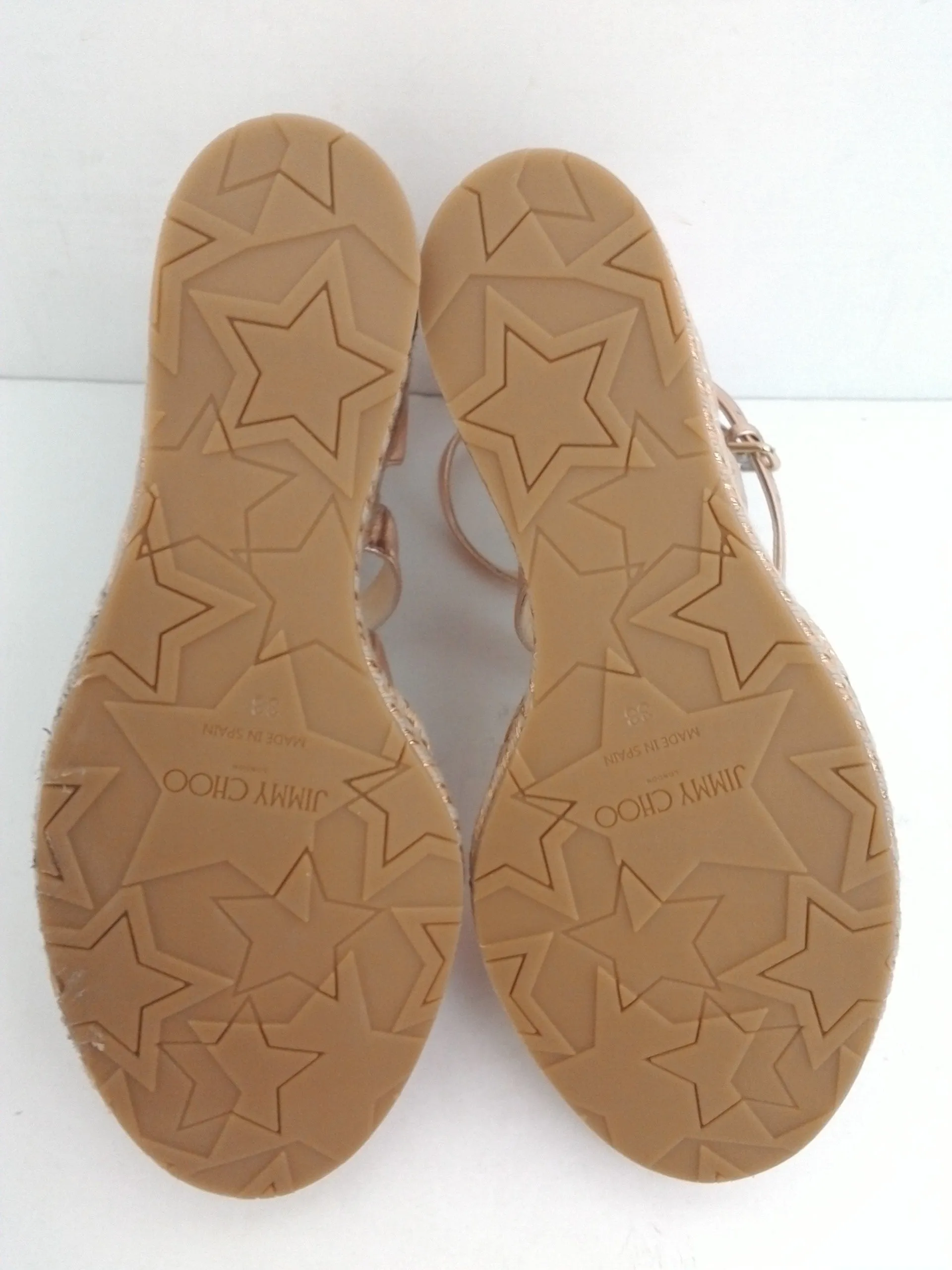 Jimmy Choo Women's Rose Gold Leather Wedge Size 38
