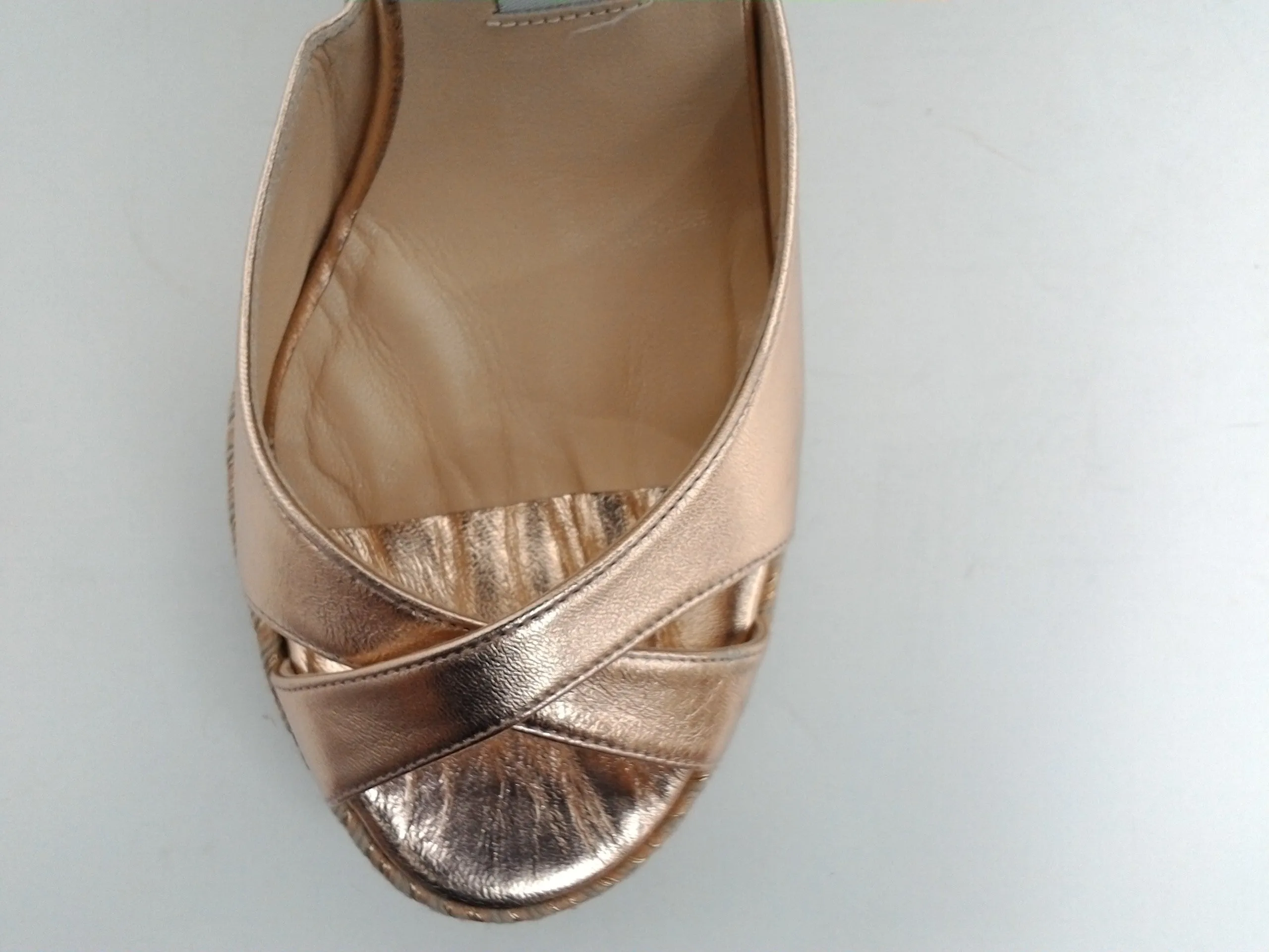 Jimmy Choo Women's Rose Gold Leather Wedge Size 38