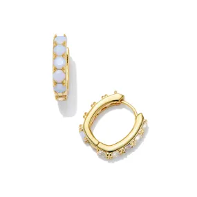 Kendra Scott Chandler Huggie Earrings - Gold White Opalite Mix