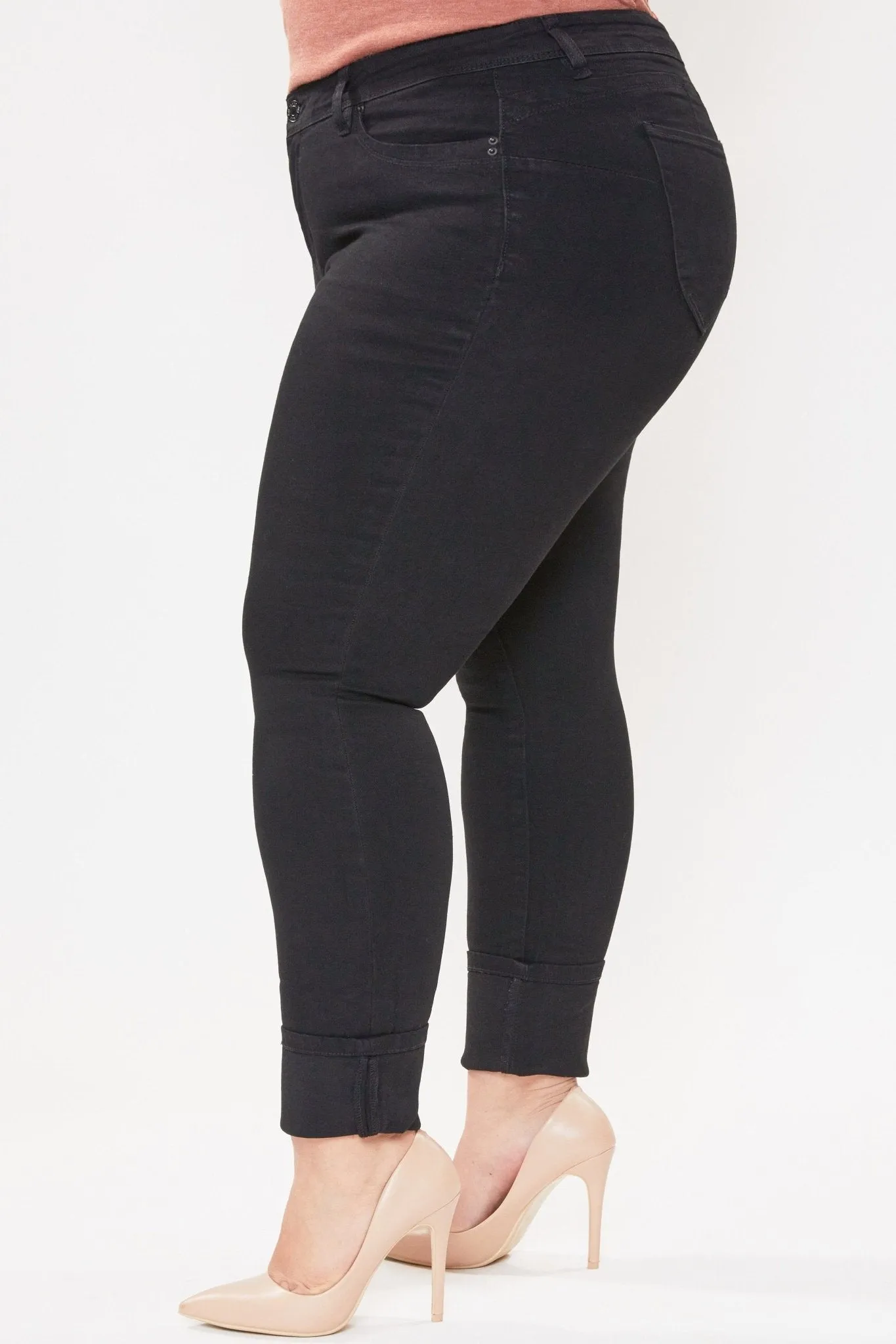 Missy Plus Size Wannabettabutt 2 Button Rolled Cuff Ankle Jean 12 Pack