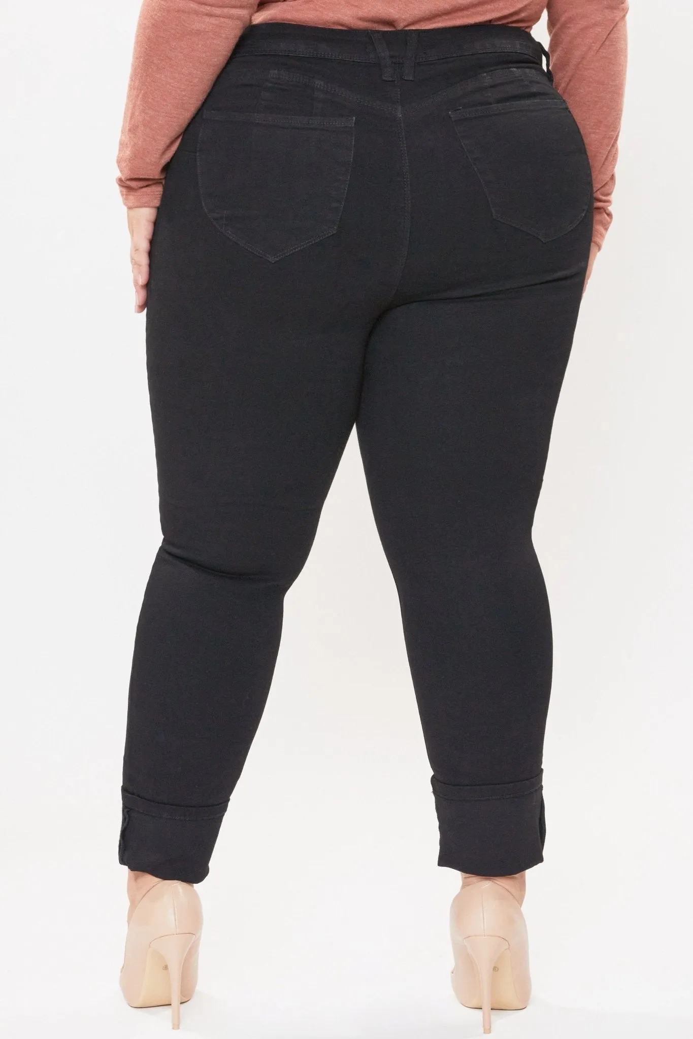 Missy Plus Size Wannabettabutt 2 Button Rolled Cuff Ankle Jean 12 Pack