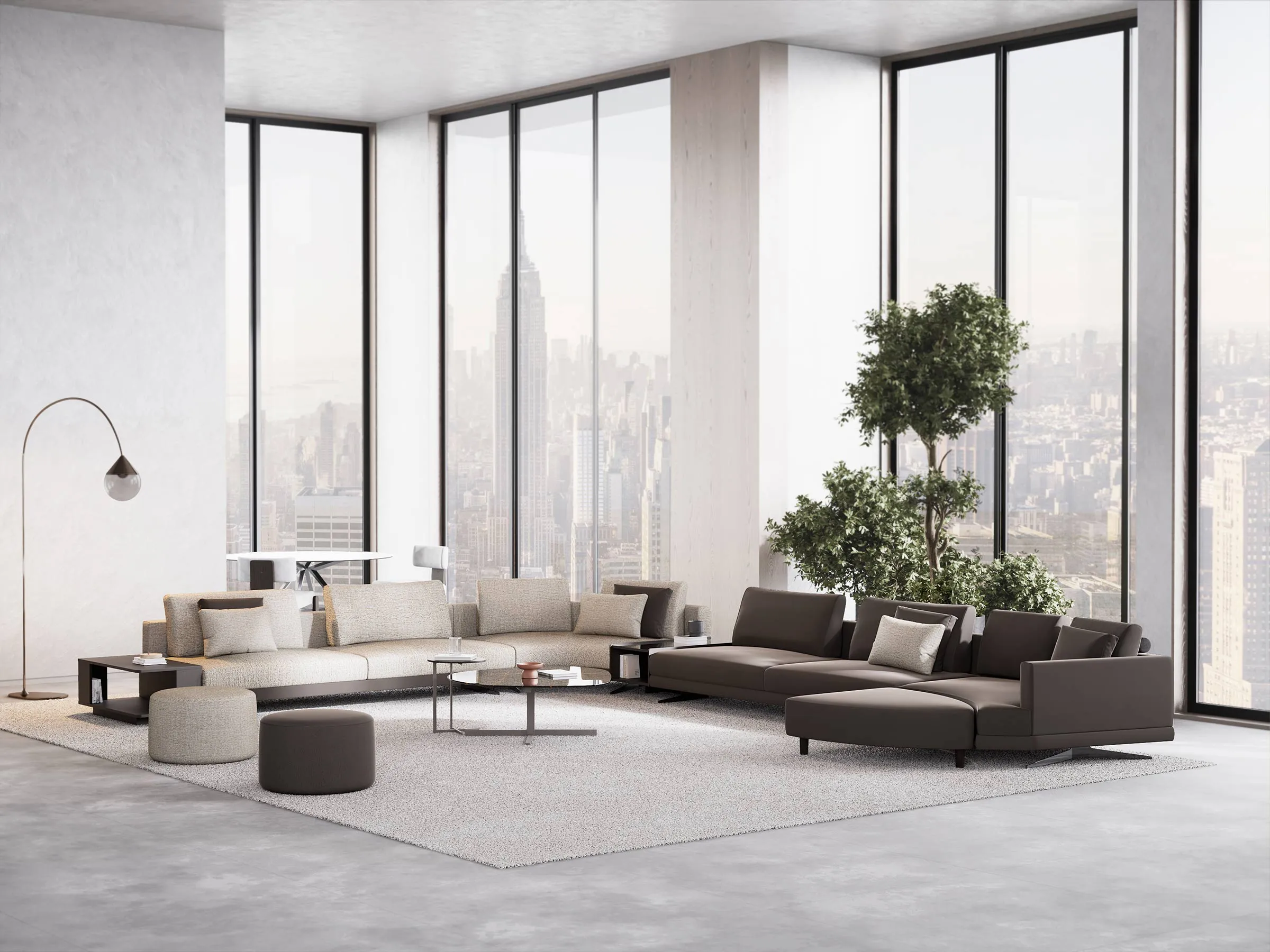 Mix Wide Sofa with Integrated Table