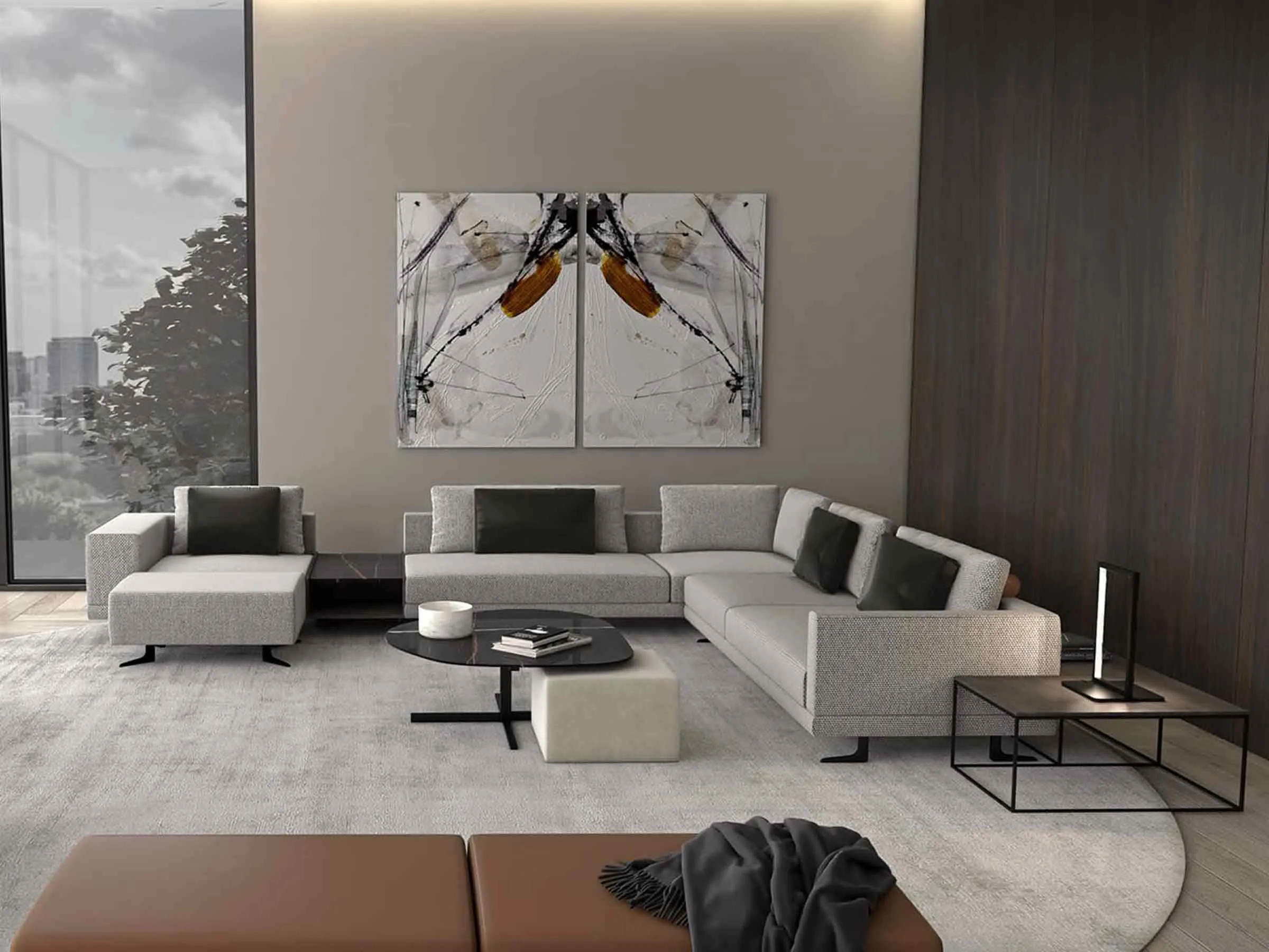 Mix Wide Sofa with Integrated Table