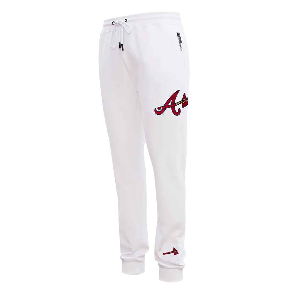 MLB ATLANTA BRAVES CLASSIC CHENILLE MEN'S JOGGER (WHITE)
