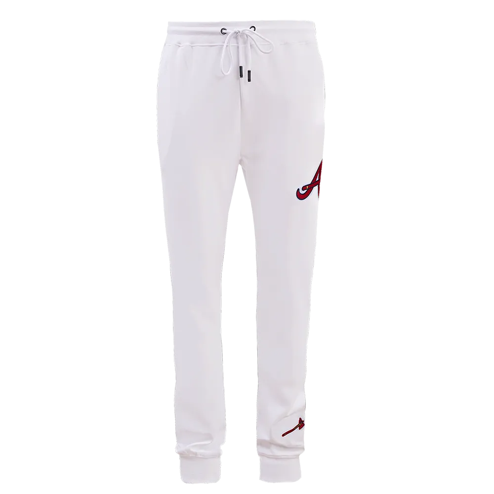 MLB ATLANTA BRAVES CLASSIC CHENILLE MEN'S JOGGER (WHITE)