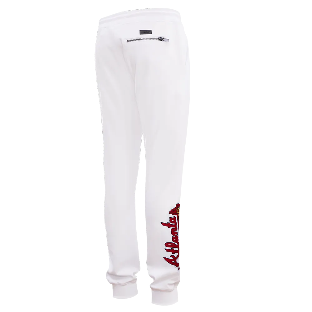 MLB ATLANTA BRAVES CLASSIC CHENILLE MEN'S JOGGER (WHITE)