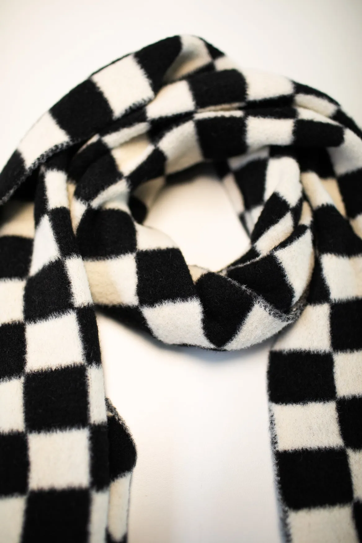 "The Oliver" Black Checkerboard Scarf │ Winter Outerwear │ Schoolgirl Style