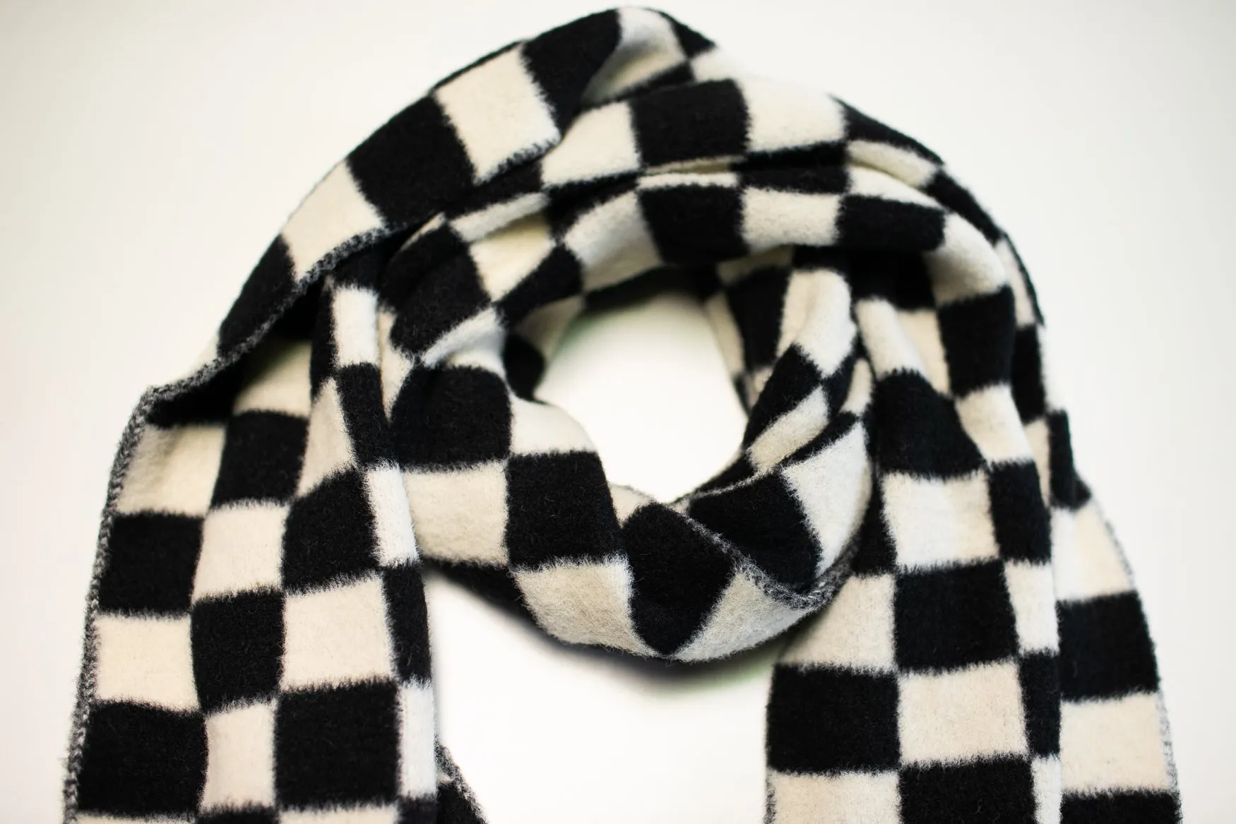 "The Oliver" Black Checkerboard Scarf │ Winter Outerwear │ Schoolgirl Style