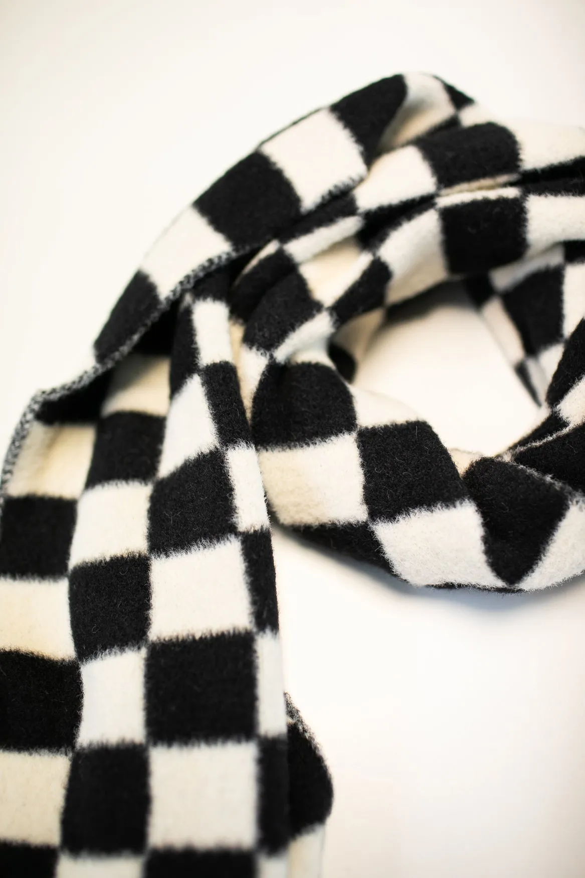 "The Oliver" Black Checkerboard Scarf │ Winter Outerwear │ Schoolgirl Style